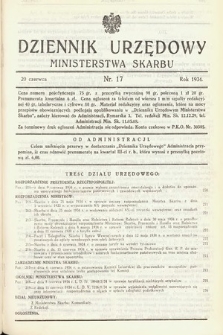 Dziennik Urzędowy Ministerstwa Skarbu. 1934, nr 17