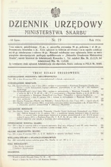 Dziennik Urzędowy Ministerstwa Skarbu. 1934, nr 19