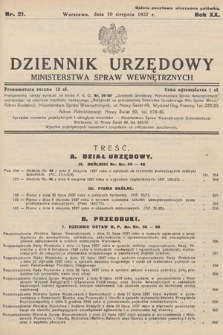 Dziennik Urzędowy Ministerstwa Spraw Wewnętrznych. 1937, nr 21
