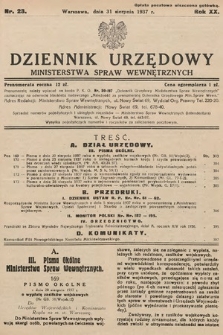 Dziennik Urzędowy Ministerstwa Spraw Wewnętrznych. 1937, nr 23