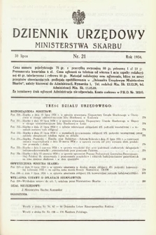 Dziennik Urzędowy Ministerstwa Skarbu. 1934, nr 21