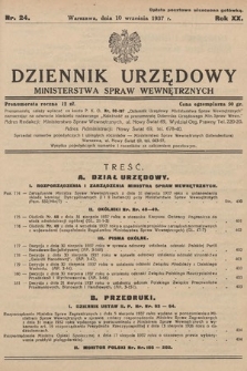 Dziennik Urzędowy Ministerstwa Spraw Wewnętrznych. 1937, nr 24