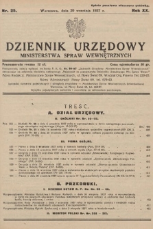 Dziennik Urzędowy Ministerstwa Spraw Wewnętrznych. 1937, nr 25