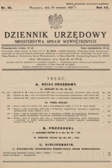 Dziennik Urzędowy Ministerstwa Spraw Wewnętrznych. 1937, nr 26