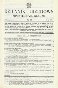 Dziennik Urzędowy Ministerstwa Skarbu. 1934, nr 23