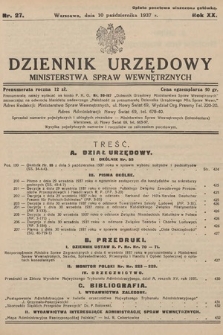 Dziennik Urzędowy Ministerstwa Spraw Wewnętrznych. 1937, nr 27