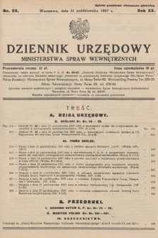 Dziennik Urzędowy Ministerstwa Spraw Wewnętrznych. 1937, nr 29