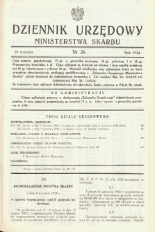 Dziennik Urzędowy Ministerstwa Skarbu. 1934, nr 26