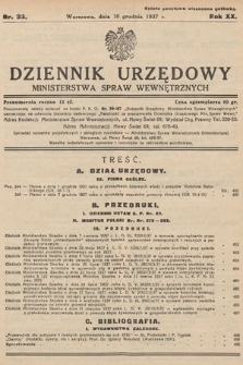 Dziennik Urzędowy Ministerstwa Spraw Wewnętrznych. 1937, nr 33