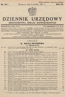 Dziennik Urzędowy Ministerstwa Spraw Wewnętrznych. 1937, nr 35