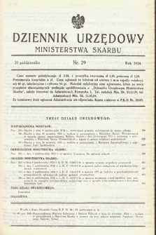 Dziennik Urzędowy Ministerstwa Skarbu. 1934, nr 29