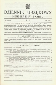 Dziennik Urzędowy Ministerstwa Skarbu. 1934, nr 35