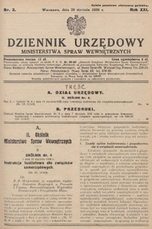 Dziennik Urzędowy Ministerstwa Spraw Wewnętrznych. 1938, nr 3