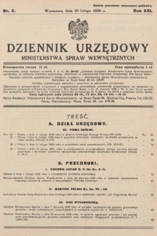 Dziennik Urzędowy Ministerstwa Spraw Wewnętrznych. 1938, nr 6