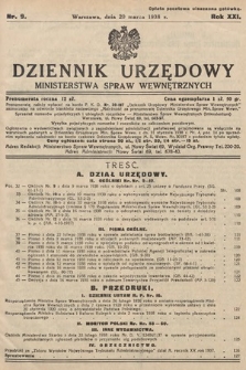 Dziennik Urzędowy Ministerstwa Spraw Wewnętrznych. 1938, nr 9