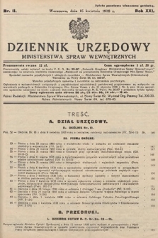 Dziennik Urzędowy Ministerstwa Spraw Wewnętrznych. 1938, nr 11