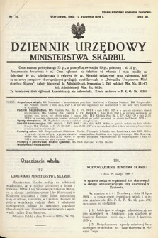 Dziennik Urzędowy Ministerstwa Skarbu. 1929, nr 10