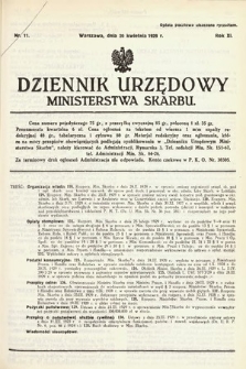 Dziennik Urzędowy Ministerstwa Skarbu. 1929, nr 11
