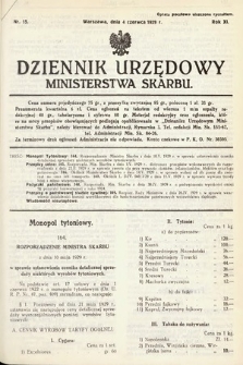 Dziennik Urzędowy Ministerstwa Skarbu. 1929, nr 15