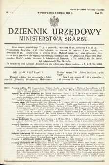 Dziennik Urzędowy Ministerstwa Skarbu. 1929, nr 21