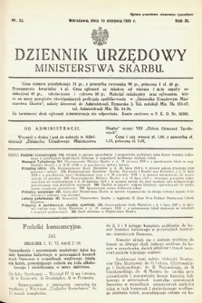 Dziennik Urzędowy Ministerstwa Skarbu. 1929, nr 22