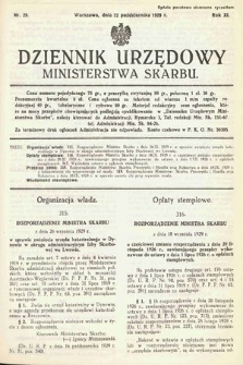 Dziennik Urzędowy Ministerstwa Skarbu. 1929, nr 29