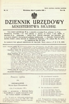 Dziennik Urzędowy Ministerstwa Skarbu. 1929, nr 34