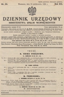 Dziennik Urzędowy Ministerstwa Spraw Wewnętrznych. 1938, nr 30