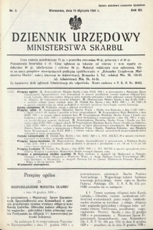 Dziennik Urzędowy Ministerstwa Skarbu. 1930, nr 2