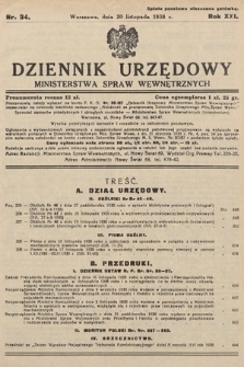 Dziennik Urzędowy Ministerstwa Spraw Wewnętrznych. 1938, nr 34