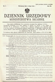 Dziennik Urzędowy Ministerstwa Skarbu. 1930, nr 4