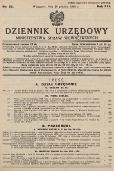 Dziennik Urzędowy Ministerstwa Spraw Wewnętrznych. 1938, nr 36
