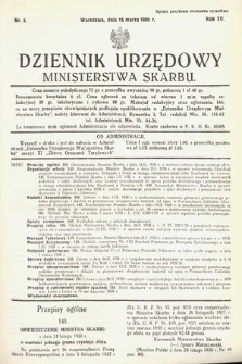 Dziennik Urzędowy Ministerstwa Skarbu. 1930, nr 8