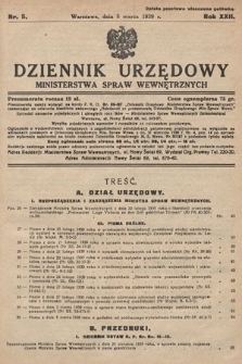 Dziennik Urzędowy Ministerstwa Spraw Wewnętrznych. 1939, nr 5