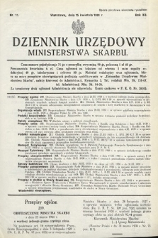 Dziennik Urzędowy Ministerstwa Skarbu. 1930, nr 11