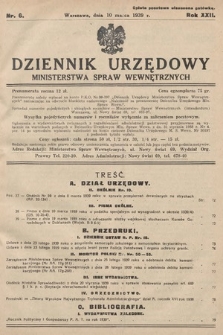 Dziennik Urzędowy Ministerstwa Spraw Wewnętrznych. 1939, nr 6