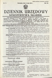 Dziennik Urzędowy Ministerstwa Skarbu. 1930, nr 14