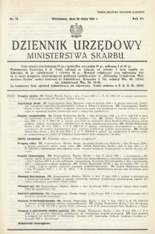 Dziennik Urzędowy Ministerstwa Skarbu. 1930, nr 15