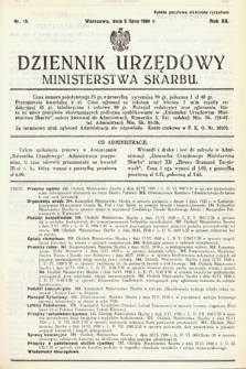 Dziennik Urzędowy Ministerstwa Skarbu. 1930, nr 19