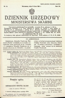 Dziennik Urzędowy Ministerstwa Skarbu. 1930, nr 20