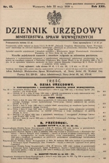 Dziennik Urzędowy Ministerstwa Spraw Wewnętrznych. 1939, nr 12