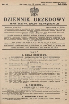 Dziennik Urzędowy Ministerstwa Spraw Wewnętrznych. 1939, nr 14