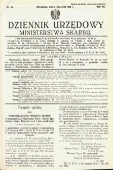 Dziennik Urzędowy Ministerstwa Skarbu. 1930, nr 25