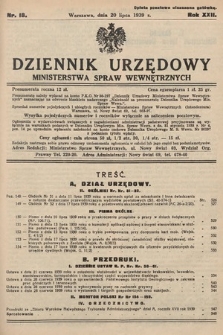 Dziennik Urzędowy Ministerstwa Spraw Wewnętrznych. 1939, nr 18