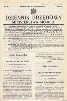 Dziennik Urzędowy Ministerstwa Skarbu. 1930, nr 30