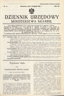 Dziennik Urzędowy Ministerstwa Skarbu. 1930, nr 31