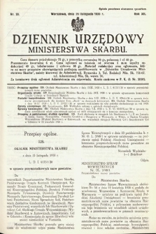 Dziennik Urzędowy Ministerstwa Skarbu. 1930, nr 33