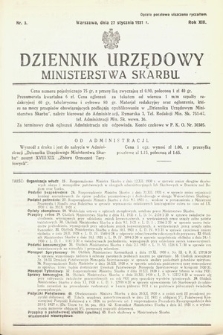 Dziennik Urzędowy Ministerstwa Skarbu. 1931, nr 3