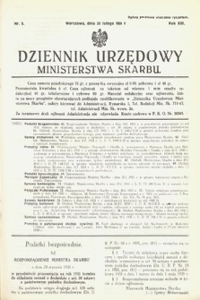 Dziennik Urzędowy Ministerstwa Skarbu. 1931, nr 5