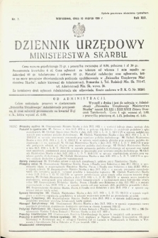 Dziennik Urzędowy Ministerstwa Skarbu. 1931, nr 7